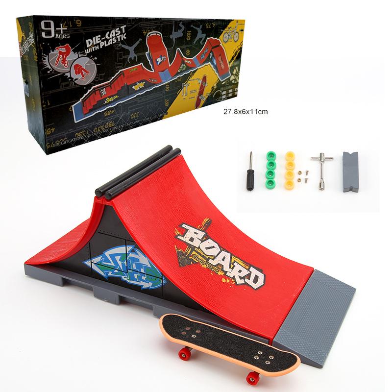 Finger Skateboard Indoor Sports Model - Creative Novelty Scene Props Assembly Toy.