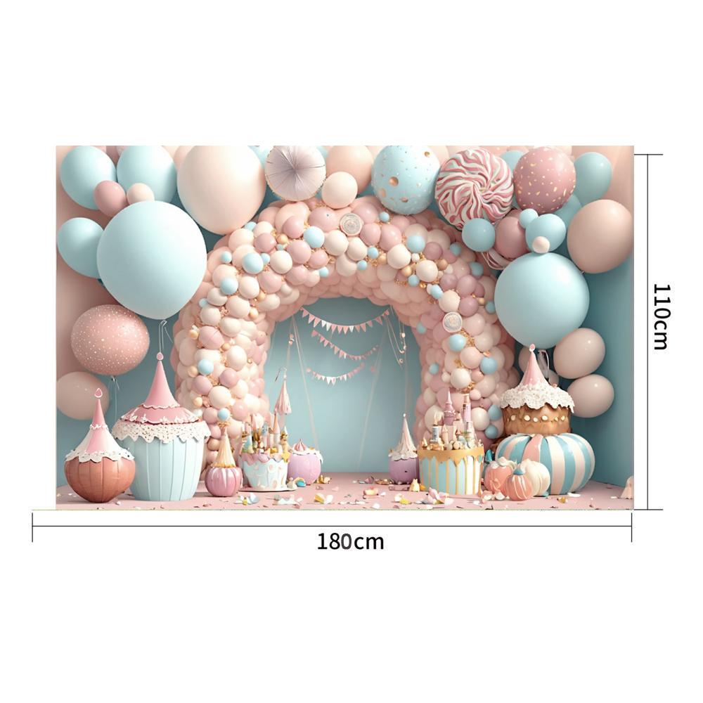 Newborn Baby 1st Birthday Party Backdrop Balloons Girl Boy Baby Shower Cake Smash Photography Background Decor Photo Studio Prop