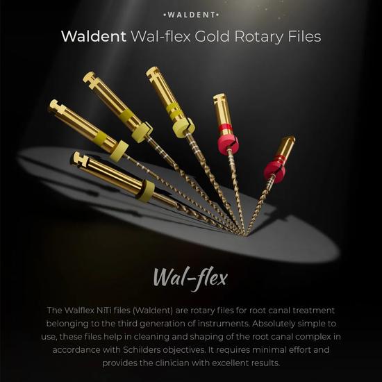 Waldent Wal-flex Gold Rotary Files - Assorted