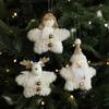 White Plush Doll Christmas Tree Ornament Cute Hanging Decoration For Christmas Holiday Decor Christmas Doll Hanging Decor