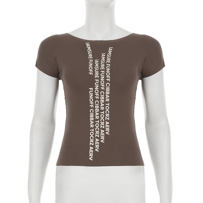 Women's 2025 Slim Fit Street Style Graphic Tee - Short Sleeve Casual Top