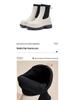 White Mid-Tube Chelsea Boots - British Style, Women's Soft Surface, All-Match, Slip-On.