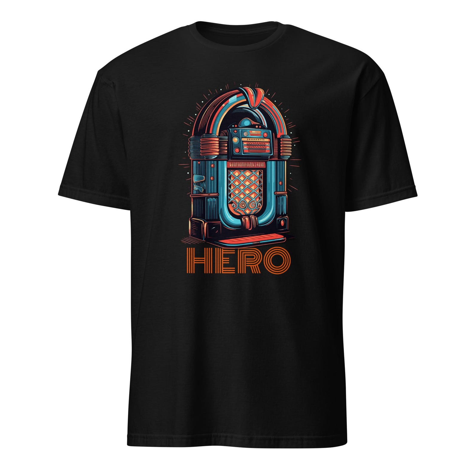Retro Jukebox Hero T-Shirt, Classic Rock Music Tee S