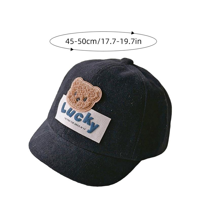 Cute Bear Baby Baseball Cap Solid Color Cartoon Infant Peaked Hat Summer Sunshade Kids Boy Girl Sun Hats