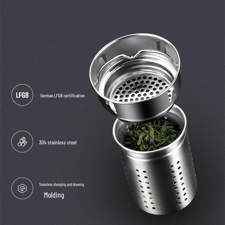 304 Stainless Steel Tea Strainer with Glass Thermos Cup and Separator