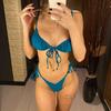Costume da bagno femminile bikini con lacci 14 colori Costume da bagno donna Costumi da bagno bikini in due pezzi Costume da bagno brasiliano leopardato
