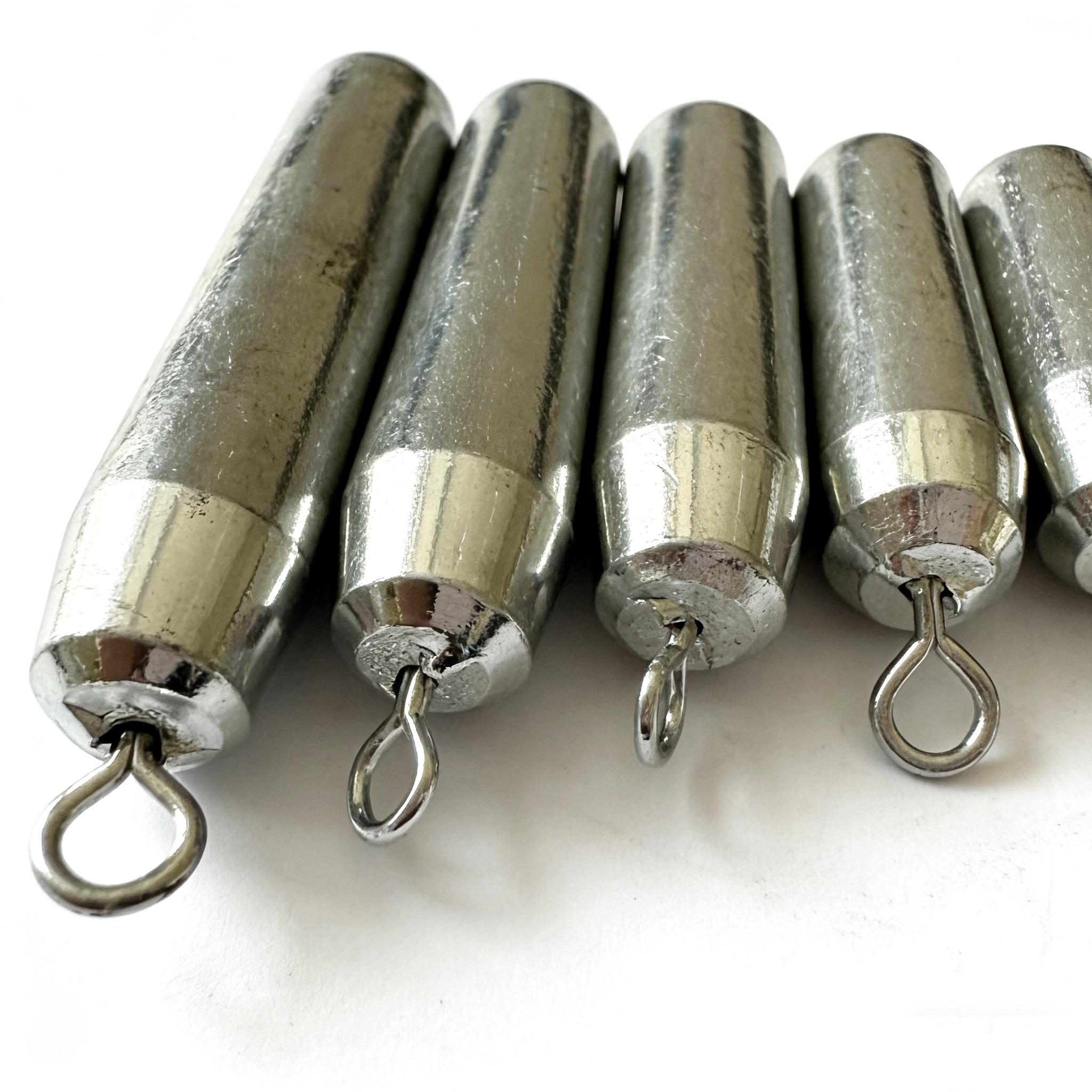 Cylinder Iron Fishing Weight with 360 Swivel for Offshore Fishing (Silver,20 g)