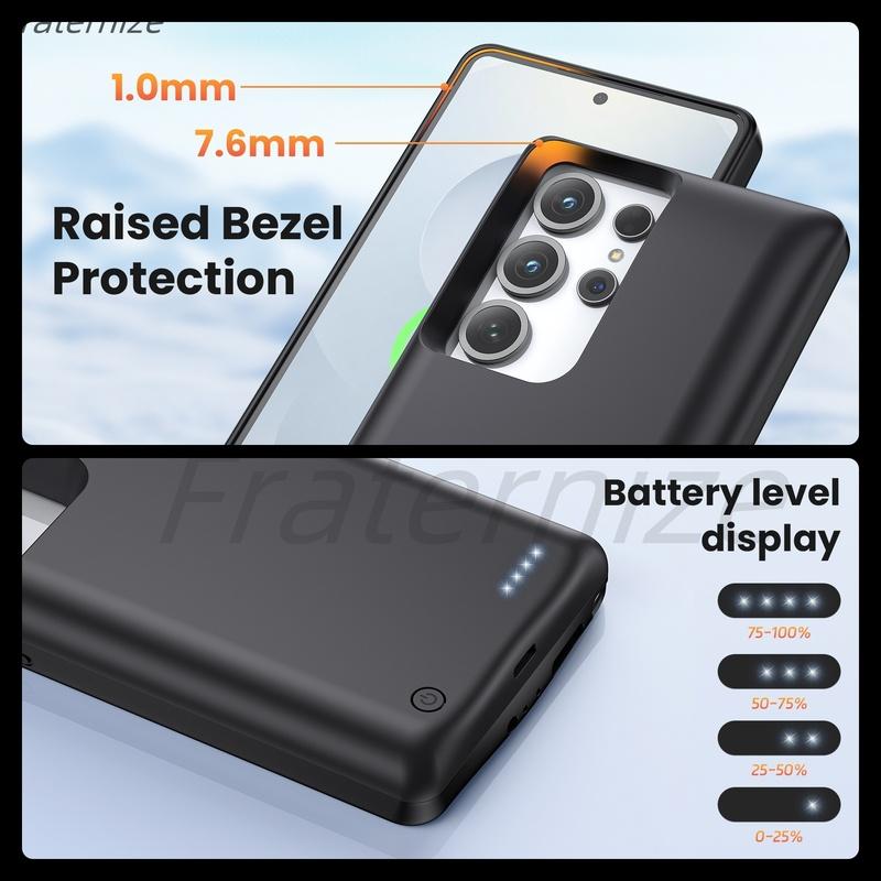 Per Samsung Galaxy S22 S23 S24 S25 Ultra S25 Plus Custodia Caricabatterie Power Bank Ricaricabile Custodia di Ricarica Estesa 10000mAh