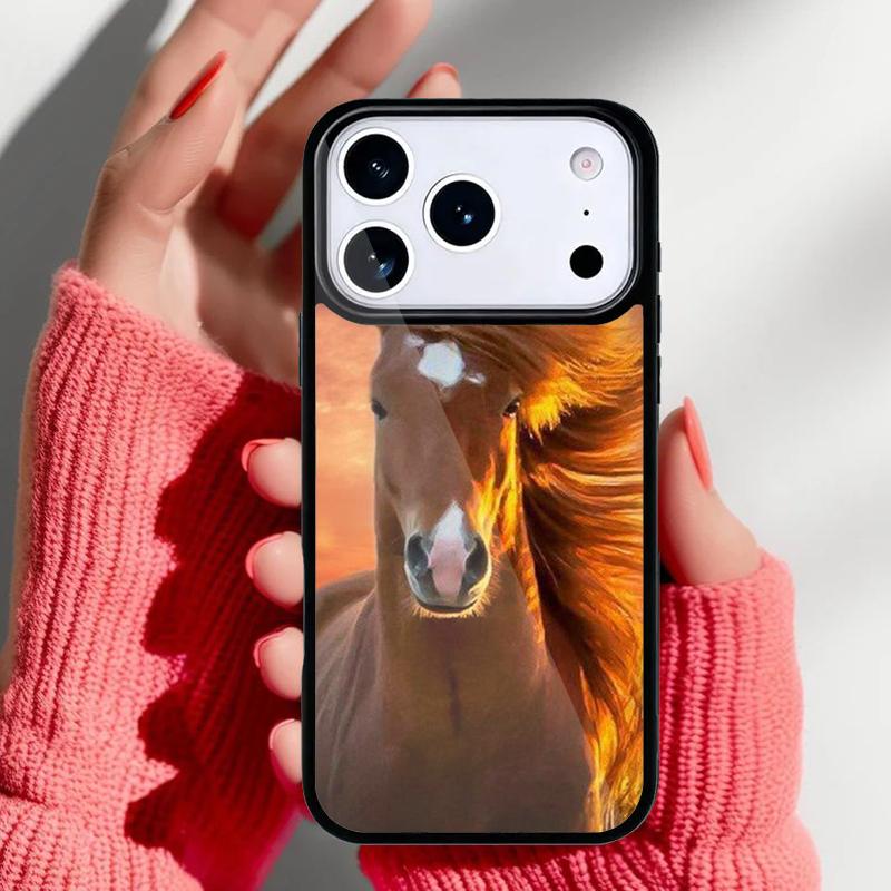Beautiful Elegant Brown Horses Phone Case for iPhone 17 16 15 14 13 Pro Max Back Cover for 12 11 Pro Coque