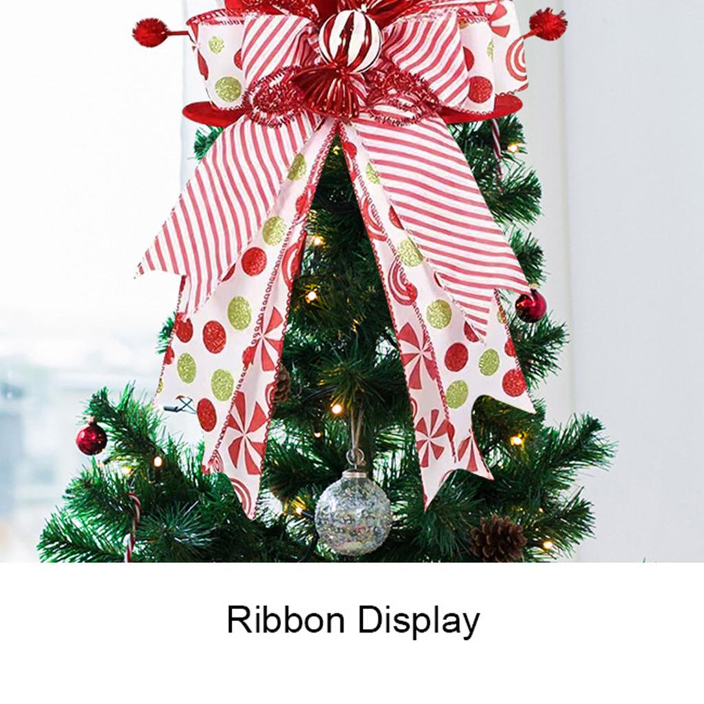 Christmas Hat Tree Top Star Christmas Tree Top Decoration Hat Retractable Spring Bow, Beautiful Christmas Tree Decorations