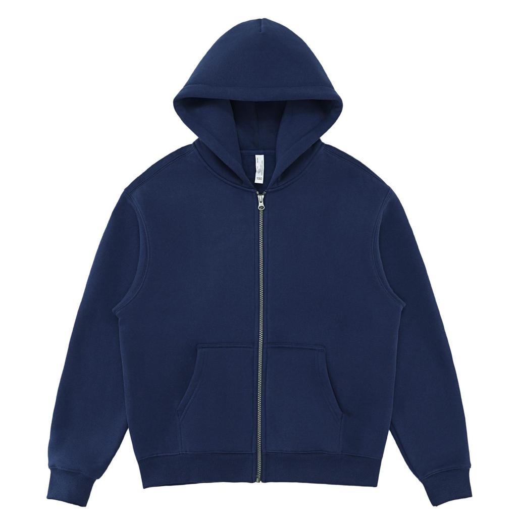 LVLV Custom | American 350g Fleece Brushed Wide-fit Zipper Hoodie with Embroidered Logo and Print Design