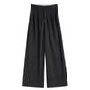 Woolen plaid pants women's spring and autumn new drape lazy loose pants small casual wide-leg pants