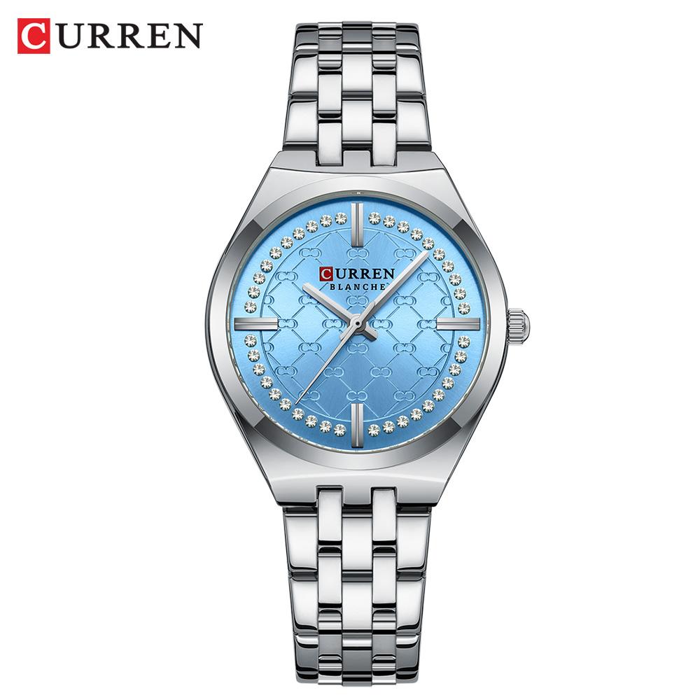CURREN Original Unique Dial Quartz Watch for Women Fashion Elegant Ladies Watches Stainless Steel Waterproof Women's Wristwatch