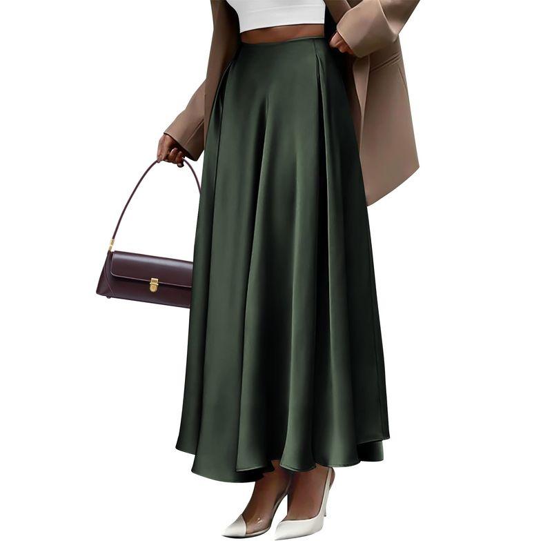 Solid Color Elastic Waist Loose Skirt Solid Elastic Waist Loose Skirt for Women