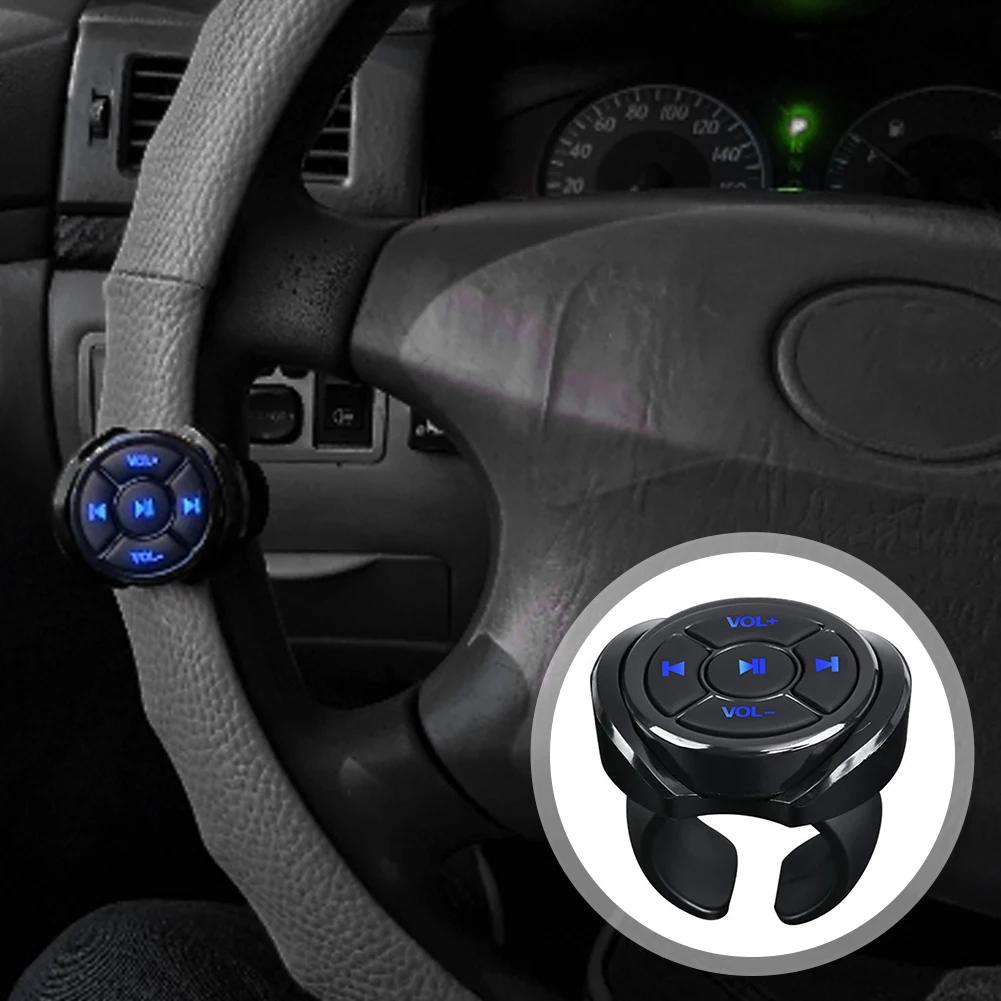 Wireless Bluetooth Media Remote Controller Car Motorcycle Bike Steering Wheel MP3 Music Play For IOS Android Phone Tablet