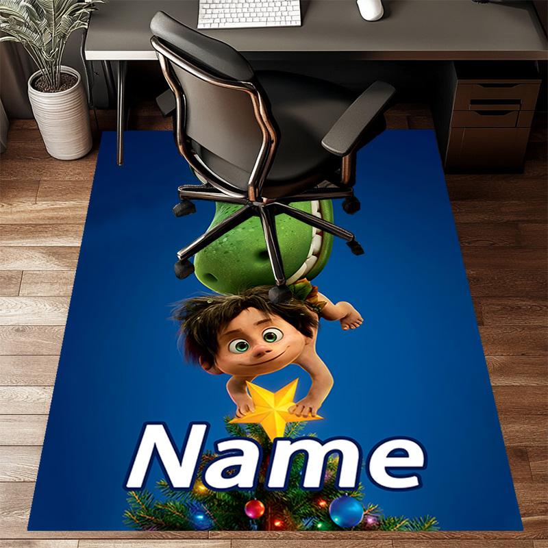 Custom The Good Dinosaur Mat Personalized Name, Polyester Washable Indoor Entryway Rug, Gift for Christmas, Easter, Thanksgiving Day