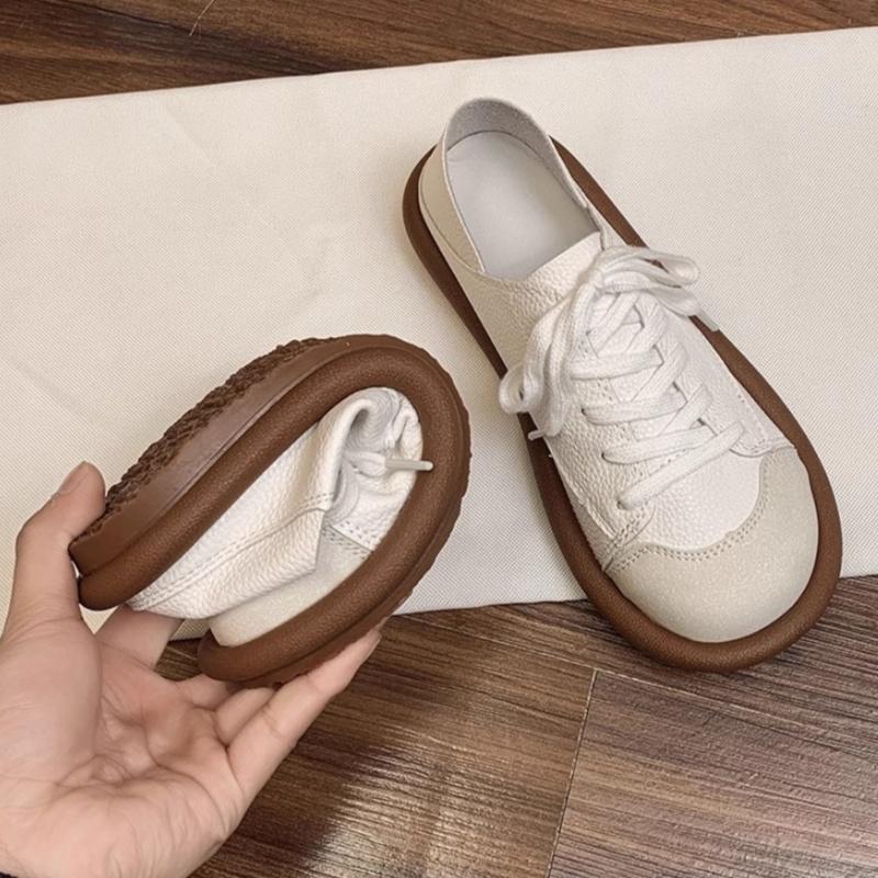 Fashion Fashion Simple Women's Flat Sneakers 2025 Versatile Lace Up Low Heel Soft Bottom Flat Shoes New Breathable Comfoy Women Shoes