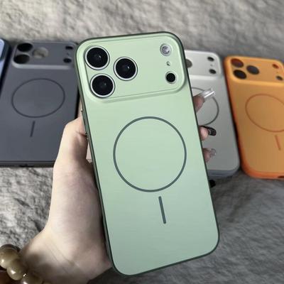For Glass Nano Matte Magsafe Phone Case For iPhone 17 16 15 14 13 Pro Max Air Magnetic Wireless Armor Charge Back Cover