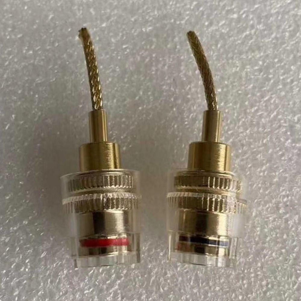 1Pair 24K Gold Plated 4mm Banana Female to 2mm Pin Connector for Audio Speaker Cable DIY