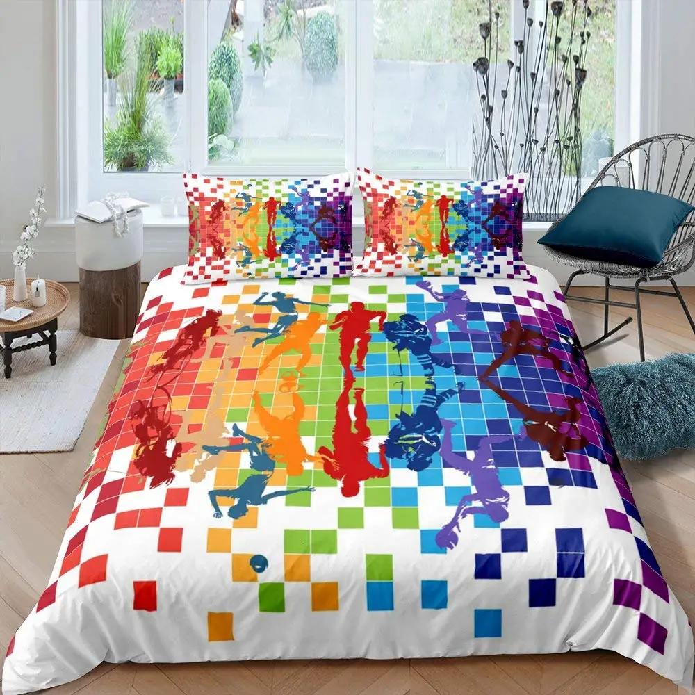 Golf Print Duvet Cover Set Black Camo Bedding Set Camouflage Comforter Cover Sports Themed BeddingGolf Balls Gaming Quilt Cover