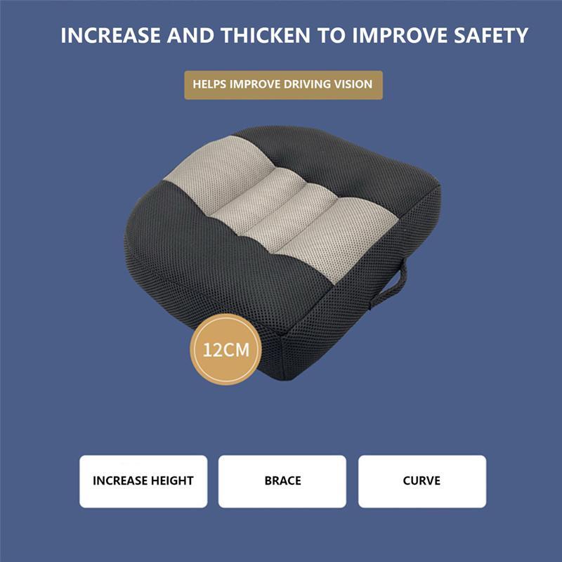Car Seat Booster Cushion Portable Thickening Heightening Mat Breathable Comfortable Driver Expand Field of View Seat Pad