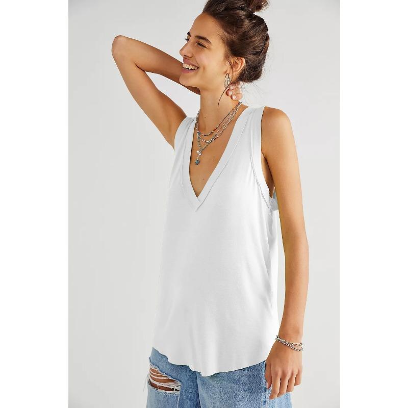 

Модная свободная женская майка с v-образным вырезом, дышащая удобная верхняя одежда без рукавов, топ M