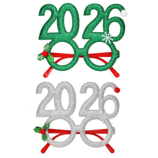 2026 New Year Eve Glasses Christmas Party Photo Props for Adults Kids Festive Celebration Eyewear for Countdown Party