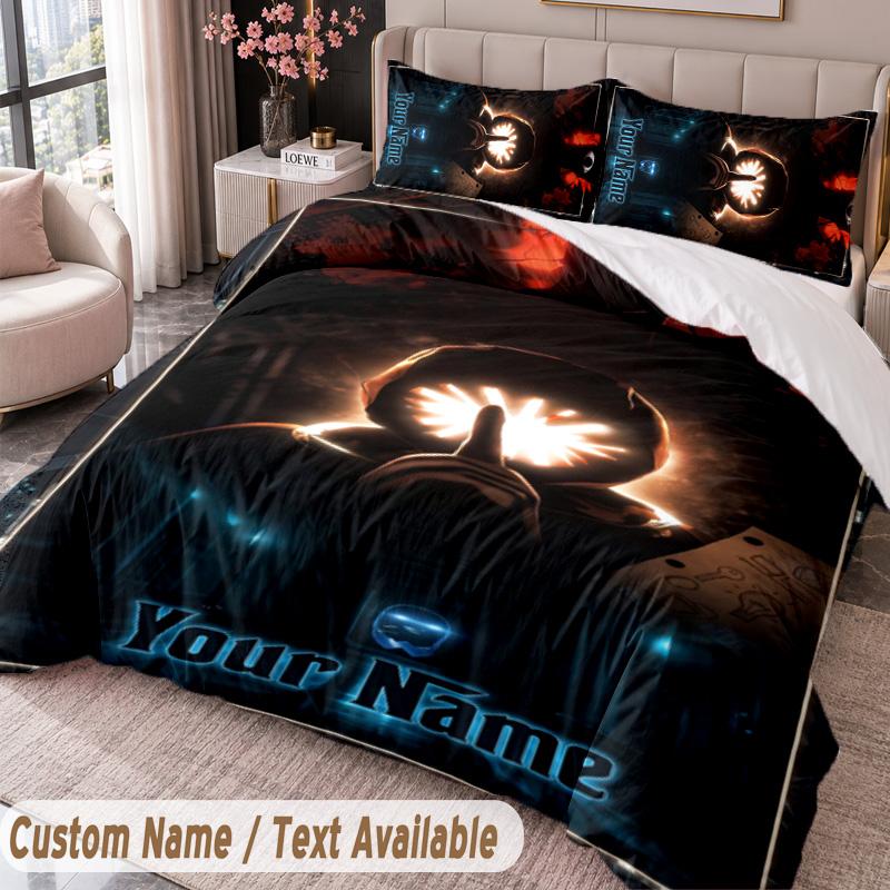 Custom Name Text 3Pcs Bedding Set Doors Duvet Cover And Two Pillowcases