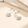 Effie Queen Stainless Steel 18k Gold Heart Style Pearl Drop Earrings Romantic Jewelry for Women Wedding Party Casual Gift STPE01