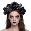 Floral Hairband Skull Rose Hair Hoop Halloween Decorative Spiders Role Play Costume Proms Party Live Show Headwear