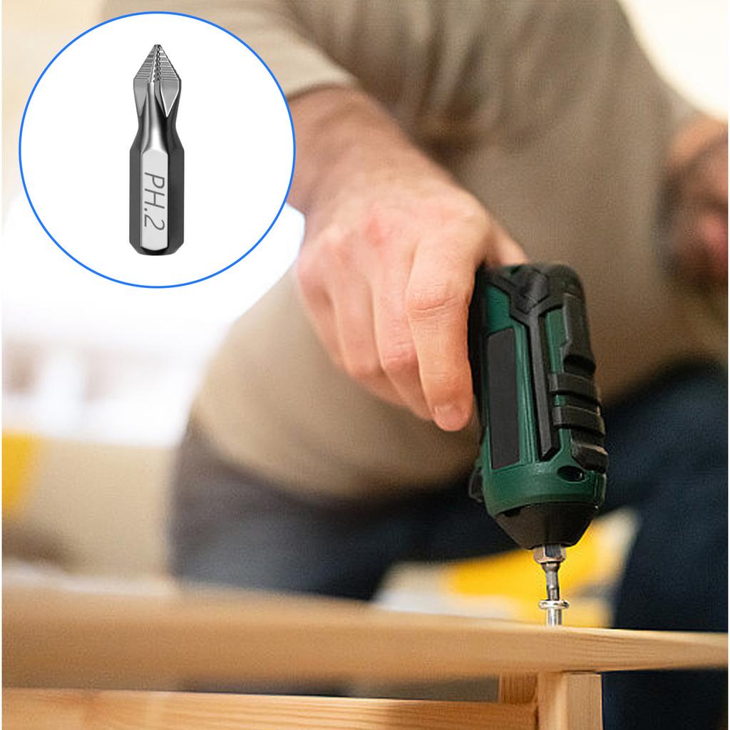 Pack Of 10 Antislip Impact Resistant 25mm Magnetic Screwdriver Bit For Wood Enhances Durability And Precise Home Repairs