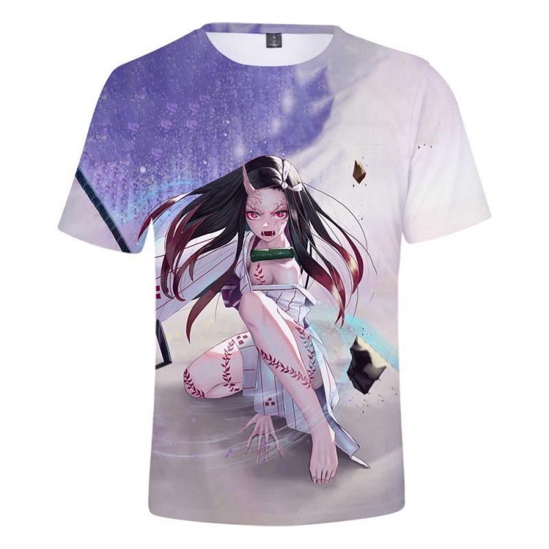 Letní Nová Série Ghost Slayer Dětské Oblečení 3D Barevný Tisk Ležérní Módní Pohodlné Tričko s Krátkým Rukávem