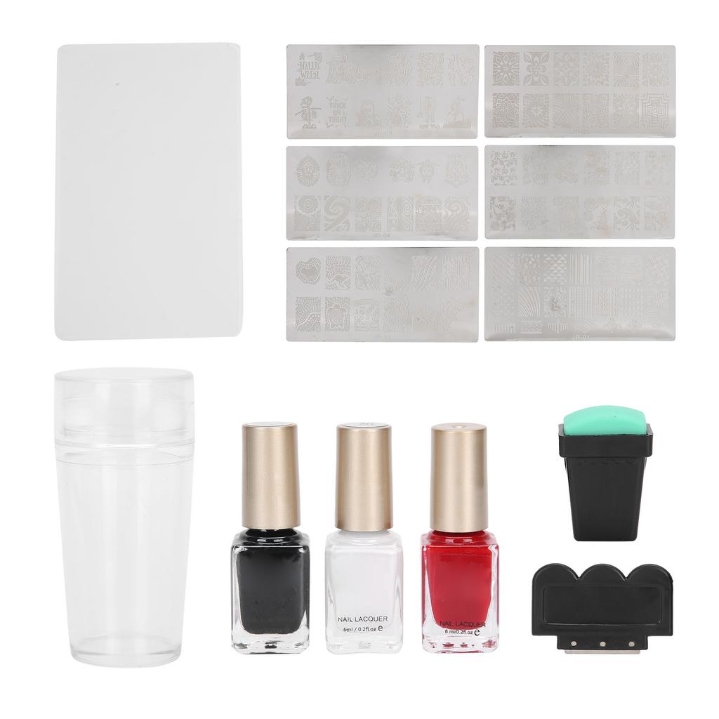 Nail Stamping Plate Set Nail Art Scraper Stamper Manicure Image Template Stencil