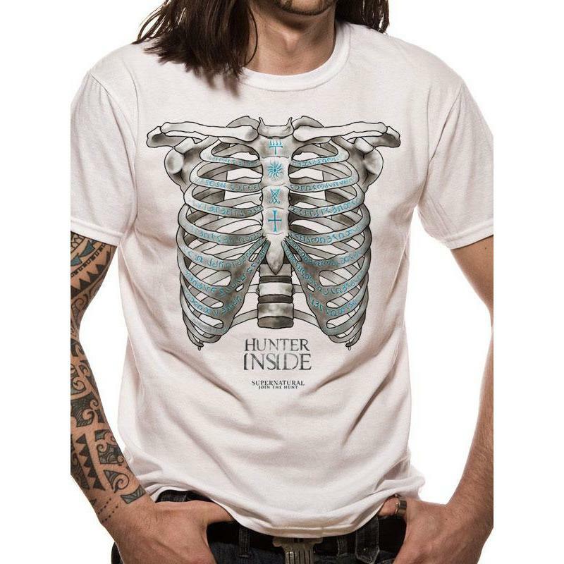 Unisex T-shirt Supernatural Hunter Inside White M