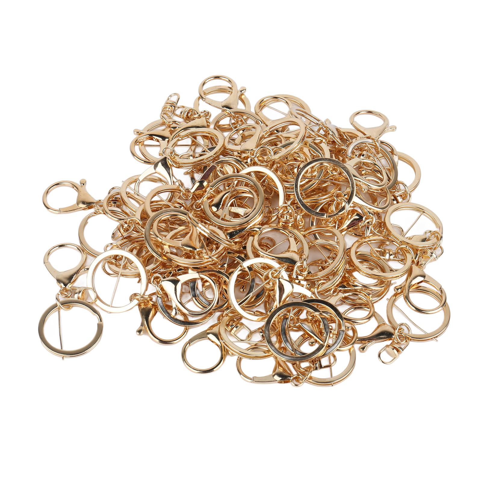 50 шт. Кольцо для ключей с карабином Сплавное кольцо для ключей Застежка-лобстер для брелока Украшения Поделки своими руками Шнурок