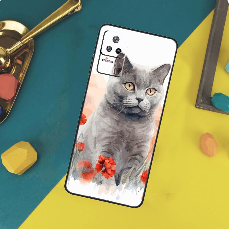 British Shorthair Cat Case For Xiaomi 13T 11T 12T 14T Pro 13 14 15 Ultra POCO X7 Pro X3 X5 X6 F5 F6 M6 Pro Funda