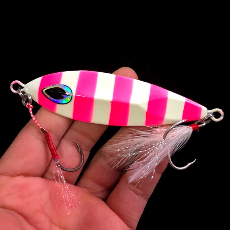 100g Night Glow Iron Plate Sea Fishing Lure for Ocean Trolling & Shore Casting