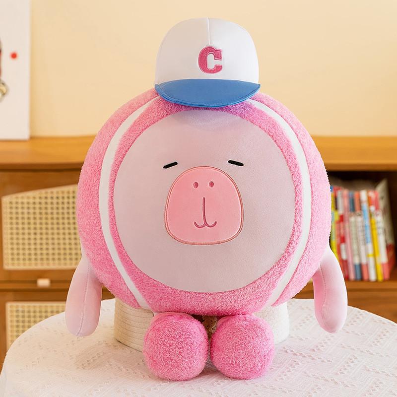 Shaped Tennis Capybara Cute Cartoon Plush Toy Soft Filled Doll Decoration Room
