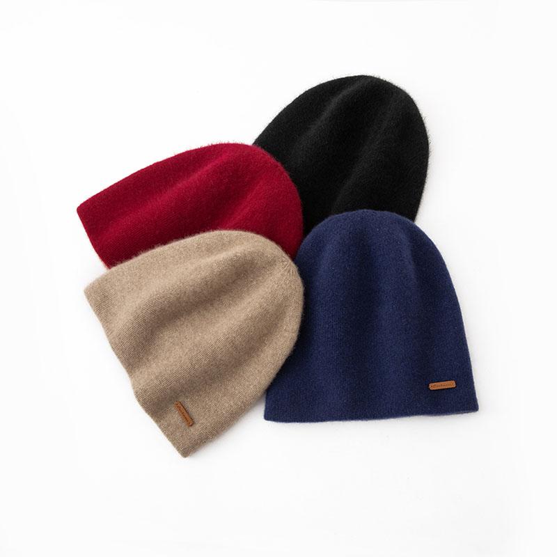 High Quality Pure Cashmere Hat for Men and Women Winter Double Layer Thicken Knitted Skullies Beanies Caps Female Outdoor Hats