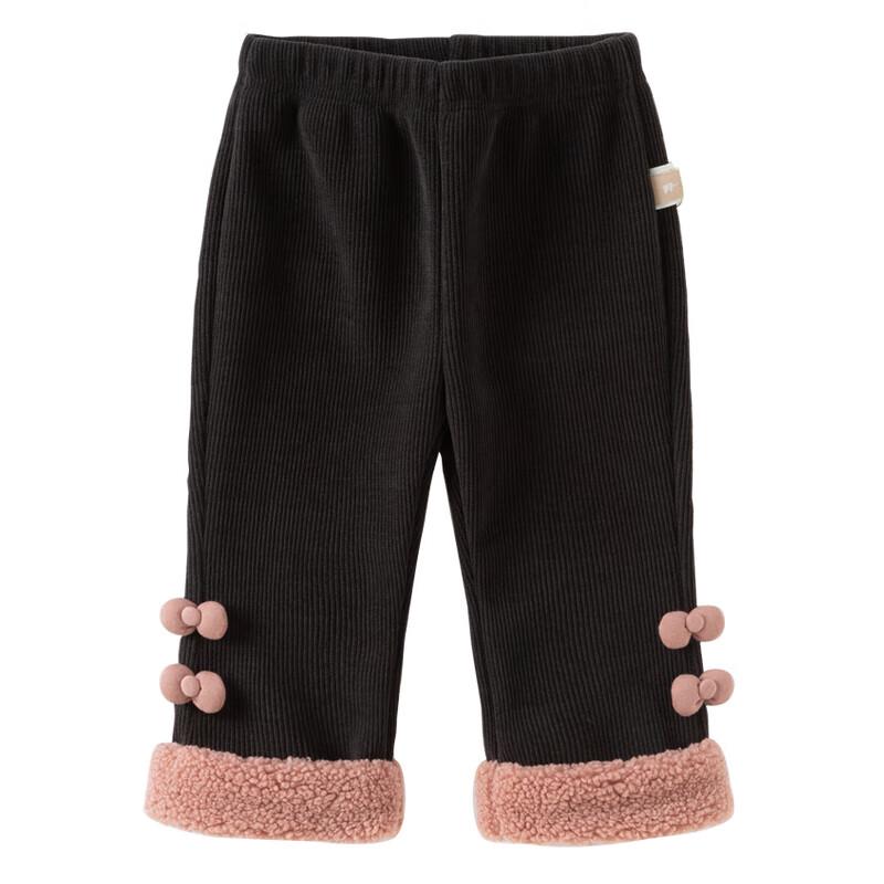DAVE&BELLA Girls' Chinese Style Fleece-Lined Casual Winter Pants