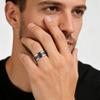 Fashion 8mm Men Stainless Steel Celtic Trinity Knot Rings Inlaid Black Carbon Fiber Rings For Men Women Wedding Band Jewelry
