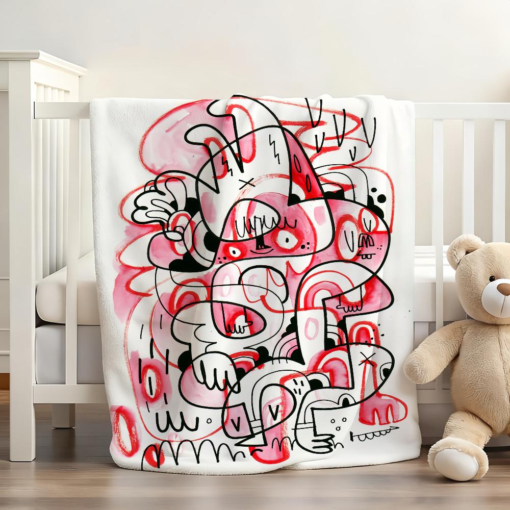 Artist J Jon B Burgerman Blanket Soft and Skin Friendly For Couch Bed Napping Bedspread All Seasons Comforter 75X95CM