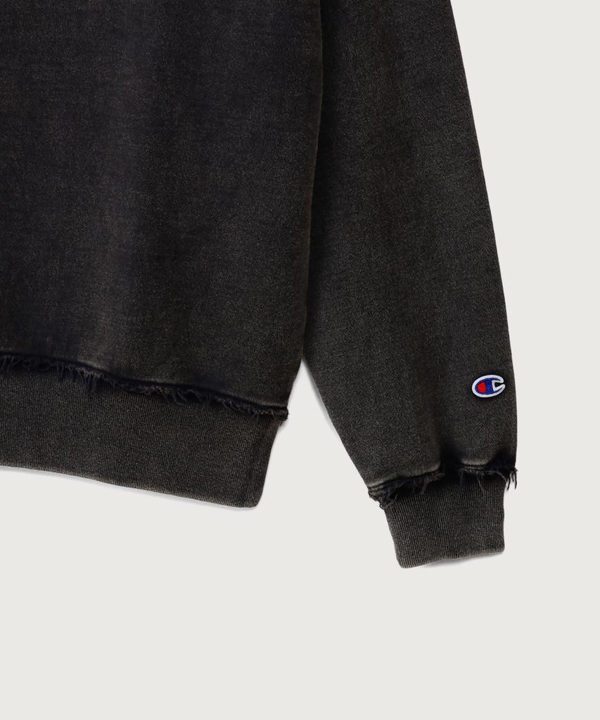 CHAMPION Women'S Vintage Washed Loose Fit Brushed Sweatshirt Off Black