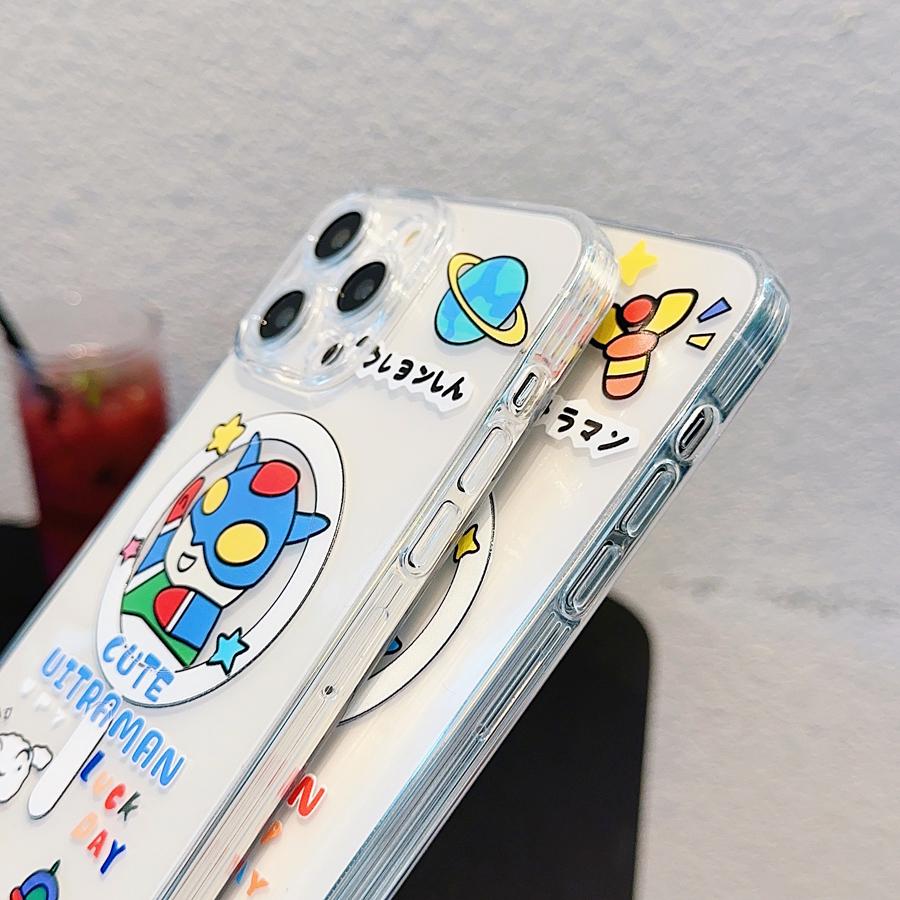 Cute Cartoon Magsafe Wirless ładowanie miękkie etui na telefon TPU dla iPhone 14 Plus 13 12 11 Pro Max Anti-Knock, odporna na wstrząsy tylna okładka