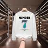Top-Selling Men's No. 7 Long Sleeve Sweatshirt - Trendy Autumn/Winter High-Quality Hua Cotton Crew Neck.
