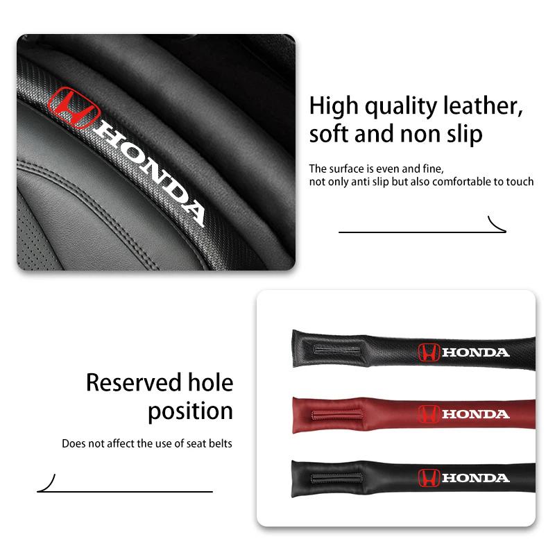 WDM2 2Pcs Car Seat Gap Filler Strip Soft Pads Leather Car Styling Spacer For Honda Civic Accord Fit Jazz Pilot CRV Odyssey Passport