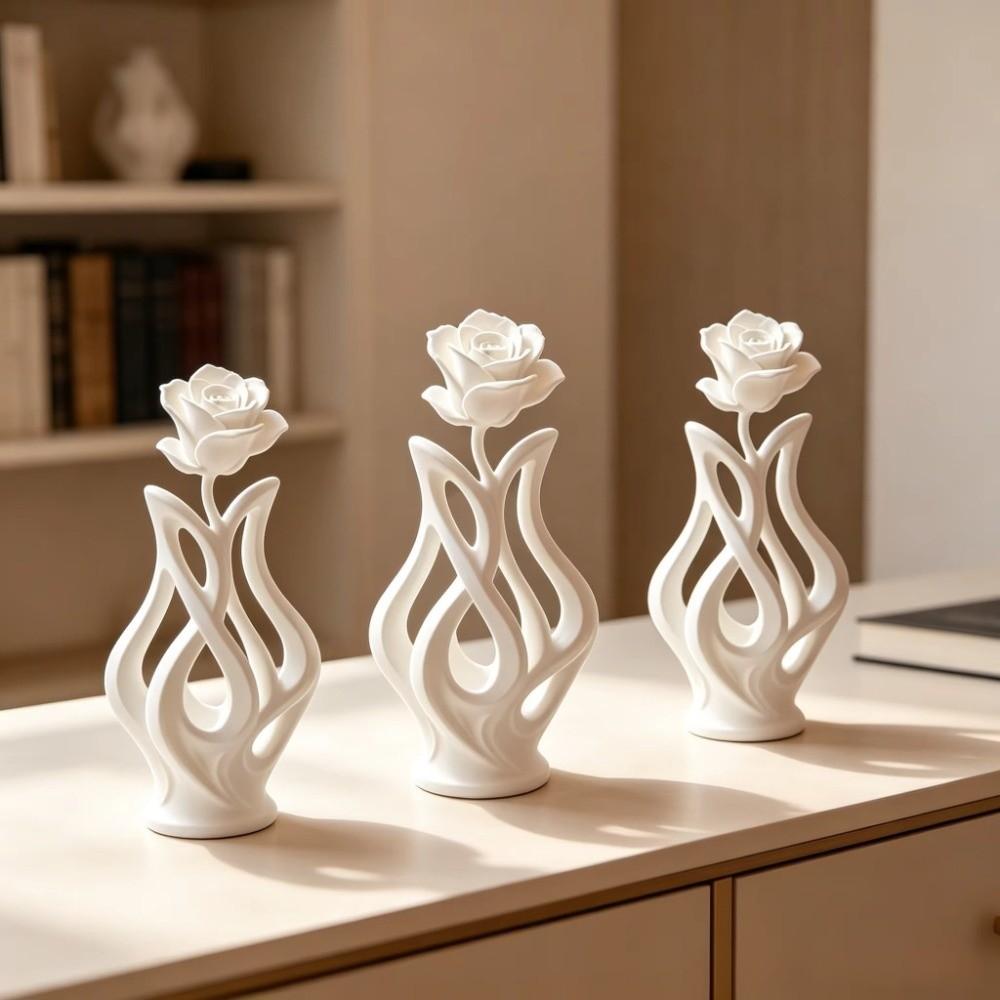 Modern Style Abstract Art Ornament Scandinavian Style Desktop Decoration Rose Sculpture  Home Decor