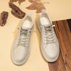 Fashion Men's Leather Casual Sneakers Outdoor Breathable Shoes Soft Low-top Working Shoes