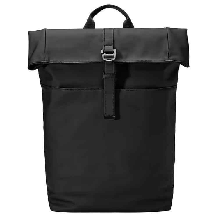 Skechers Casual Versatile PU Patchwork Faux Leather Backpack Unisex backpack Carbon-Black L324U123-0018 Carbon Black