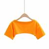 Women's Round Neck Short Sleeve Loose Fit Crop Tee Solid Casual Streetwear Top